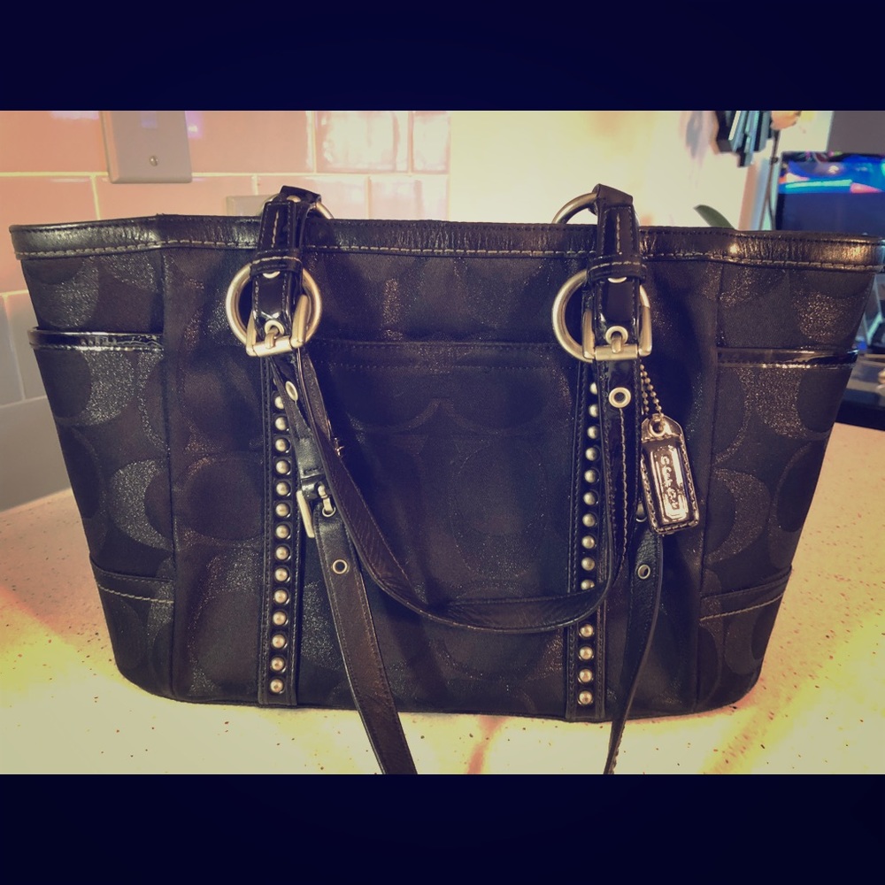 Coach black tote